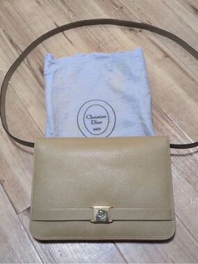 Dior Beige Leather Crossbody with Gold Hardware